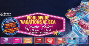 Featured image for EU Holidays Sea Cruise Fair from 26 – 28 April 2024