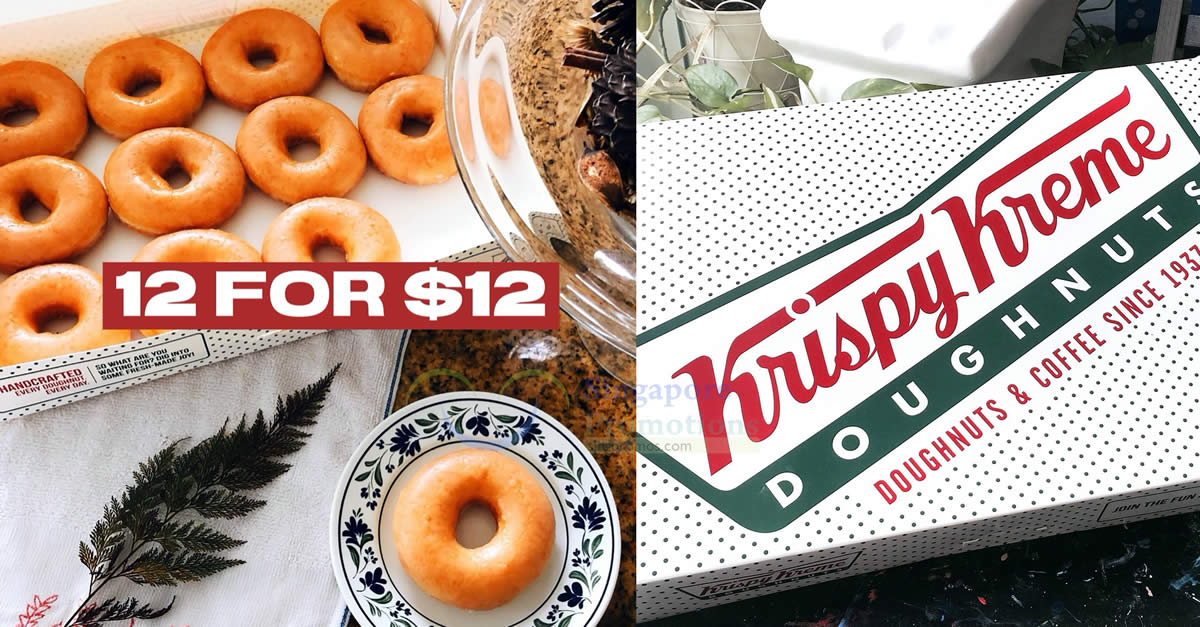 Featured image for Krispy Kreme S'pore 12-for-$12 Original Glazed doughnuts for Trust Bank cardholders till 16 April 2024