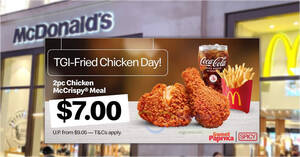 Featured image for (EXPIRED) McDonald’s S’pore $7 2pc Chicken McCrispy® Meal Deal on Friday, 12 April 2024, choose from Spicy or Sweet Paprika