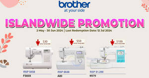 Featured image for Brother Singapore Sewing Machines Sale till 30 June 2024