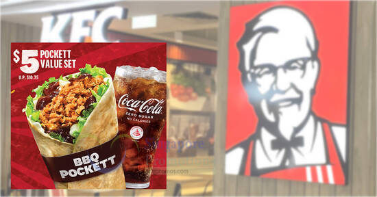 KFC Singapore $5 Pockett Value Set Deal on Mondays Saves You Over 50% till 20 May 2024