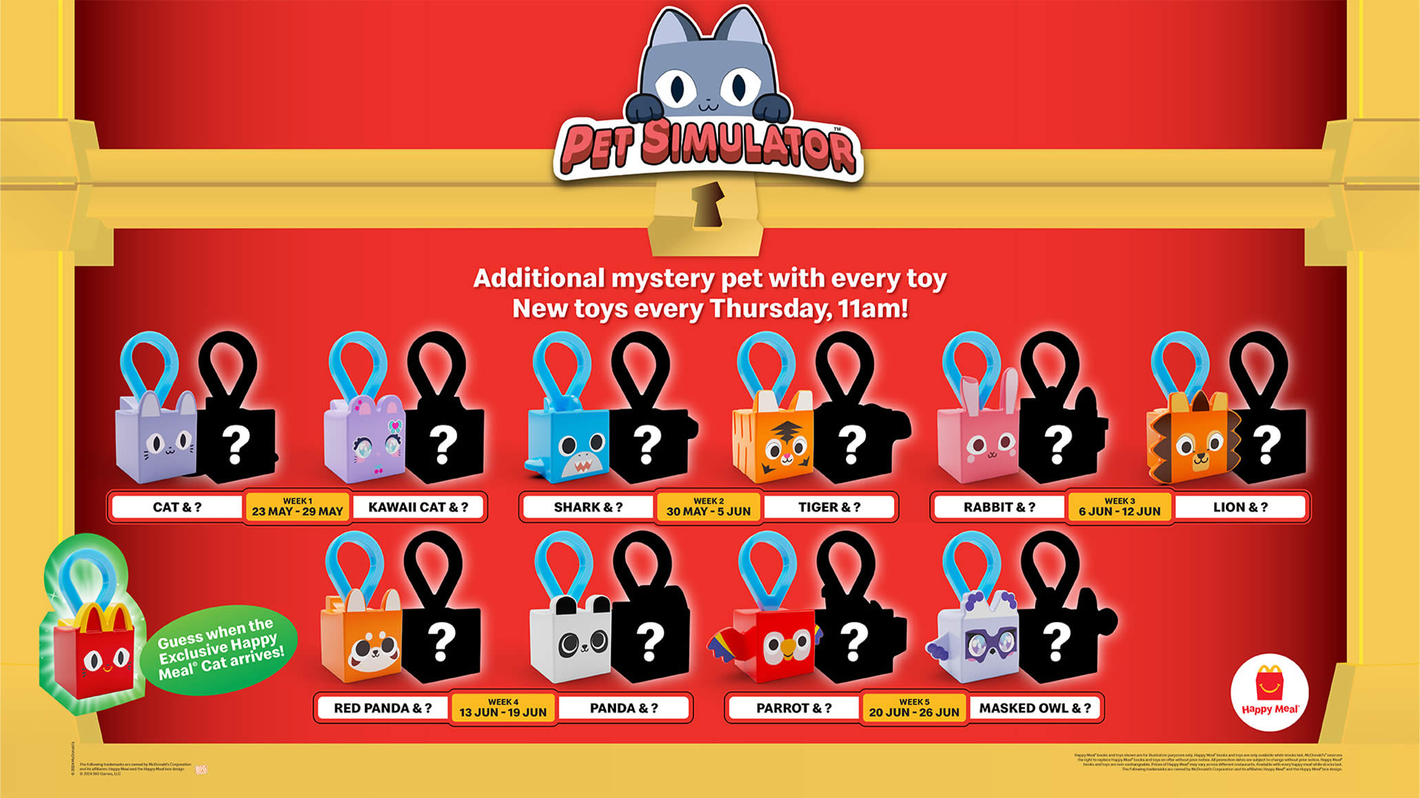 Expired Mcdonalds Singapore Free Pet Simulator Toy Mystery Pet In