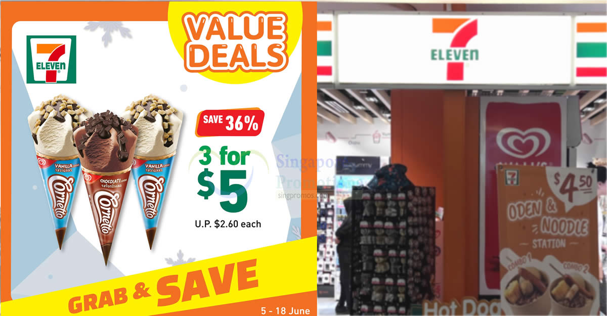 Featured image for 7-Eleven Singapore Offers Up to 46% Off Cornetto, Haagen-Dazs and Wall's Ice Cream till 18 June 2024
