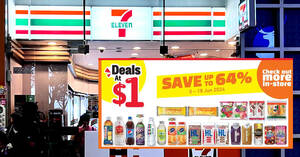 Featured image for (EXPIRED) 7-Eleven Singapore’s Latest $1 Deals till 18 June Has Pepsi, 100Plus, HL Milk, Nescafe, Hello Panda And More