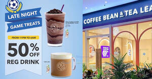 Featured image for Coffee Bean S’pore Offers Night Owls a 50% Discount on Regular Drinks at 24hr Stores from 24 June 2024