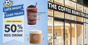 Featured image for Coffee Bean S’pore Offers Night Owls a 50% Discount on Regular Drinks at 24hr Stores from 24 June 2024