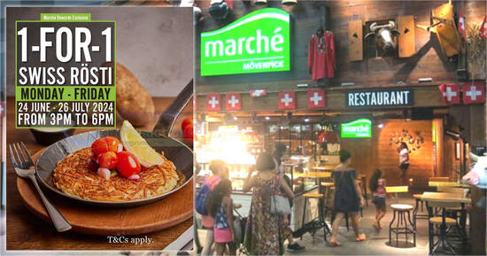 Marché Mövenpick Singapore Offers Weekday 1-for-1 Swiss Rösti from 24 June to 26 July 2024