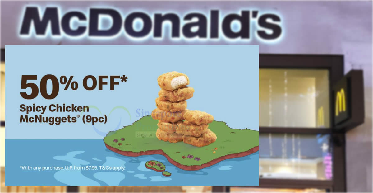 Featured image for McDonald's Singapore Has 50% Off 9pc Spicy Chicken McNuggets On Monday, 17 June 2024