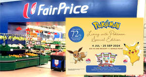 Featured image for FairPrice Launches “Living with Pokemon Special Edition” Loyalty Programme Offering Exclusive Items till 25 Sep 2024