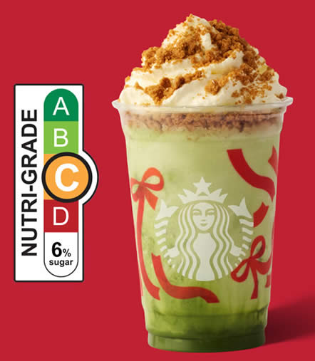 Starbucks singpromos.com 27 Oct 2025 Pistachio Oatmilk Crunch Matcha Frappuccino Red