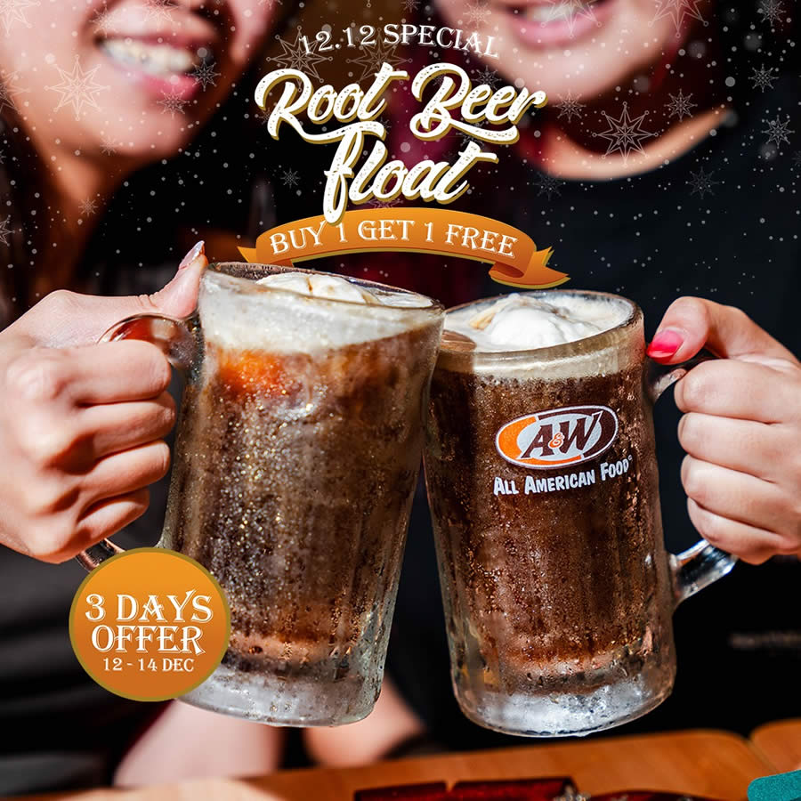 (EXPIRED) A&W S’pore Buy-1-Get-1 Root Beer Float 12.12 Deal (12-14 Dec ...