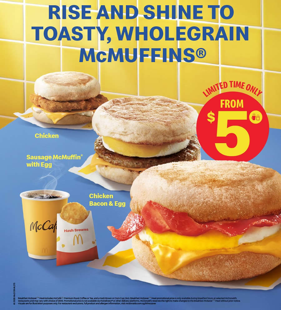 McDonald's Singapore Crispy Chicken Bacon and Egg McMuffin breakfast promotion