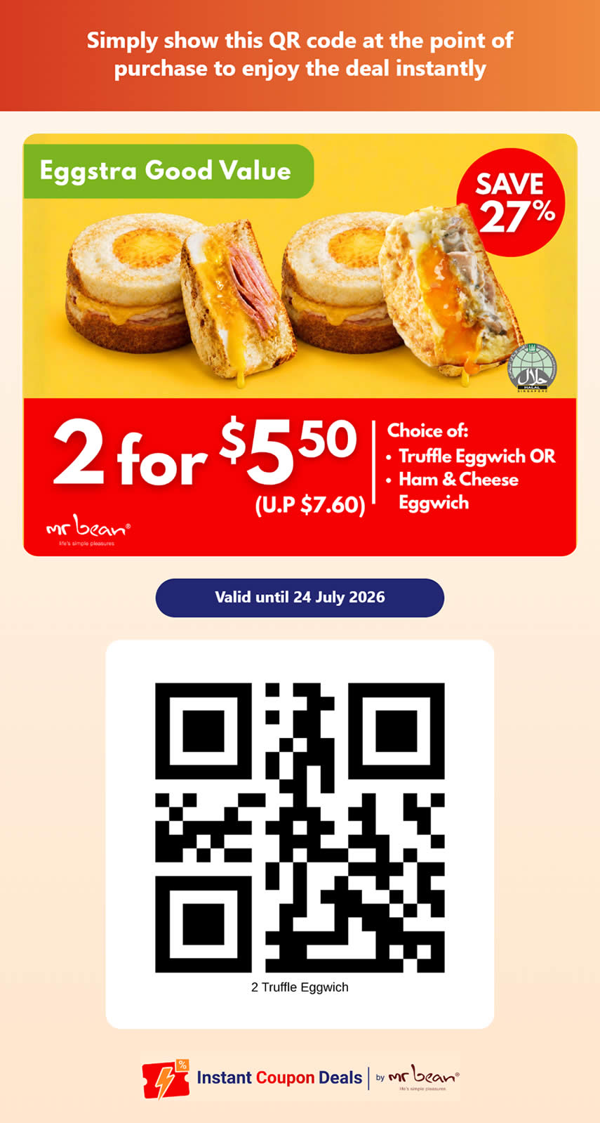 MrBean singpromos.com eggstra good value 2 truffle