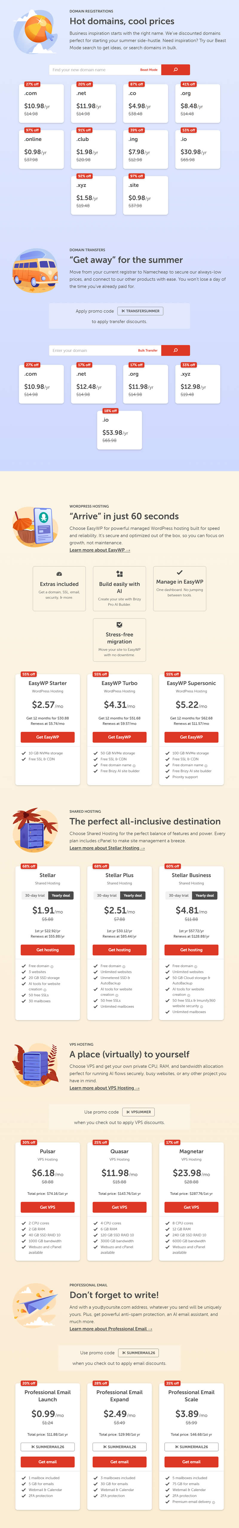 Namecheap Summer Sale 2026