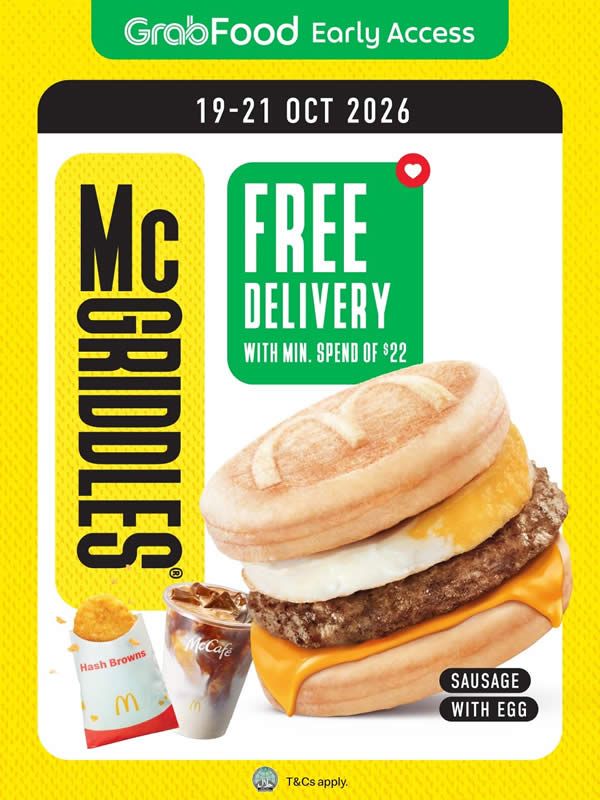Early Dining Menu Examples McDonald’s S’pore brings back sweet-and-savoury McGriddles from 22 Oct 2026