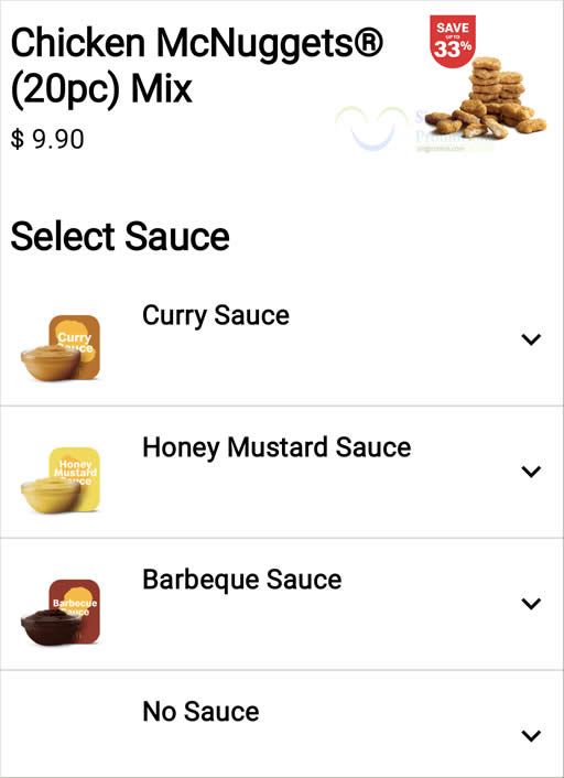 McDonalds 20pc McNuggets Sauces 29 Oct 2026