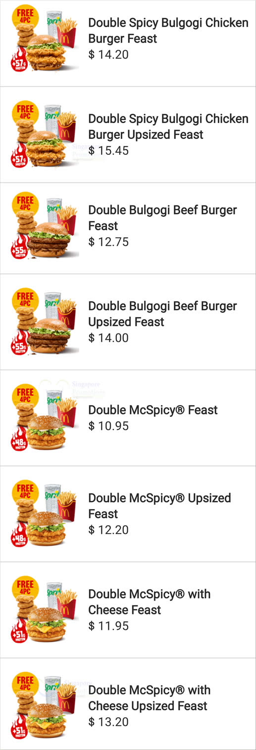 McDonalds Menu 15 Oct 2026